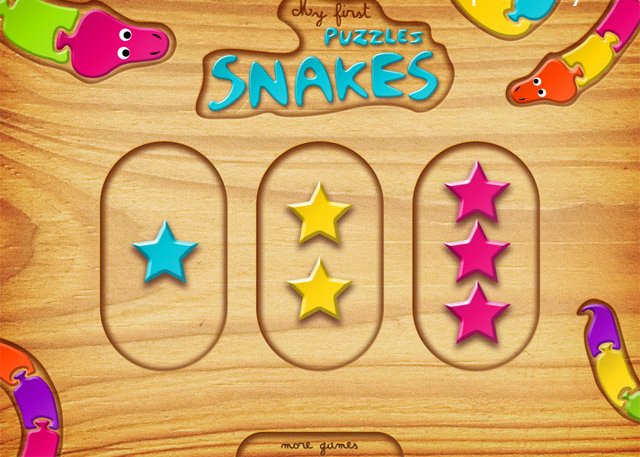My first puzzles: Snakes - уровни сложности