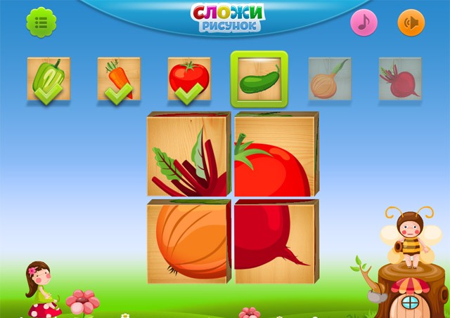 Кубики - детская развивающая игра на iPad