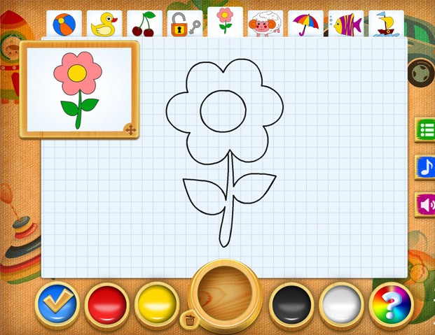 Рисование и раскраска - скриншот из программы для iPad