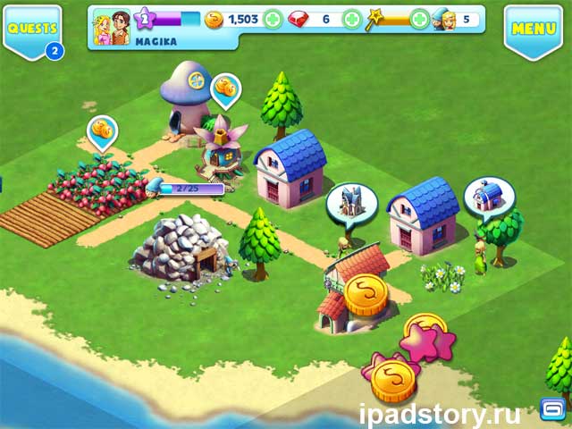 Fantasy Town - игра для iPad, скриншот начала игры