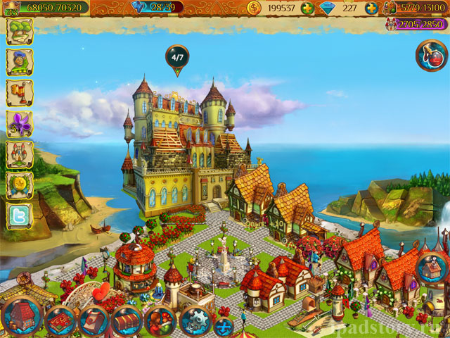 улучшение замка в игре Волшебное королевство на iPad