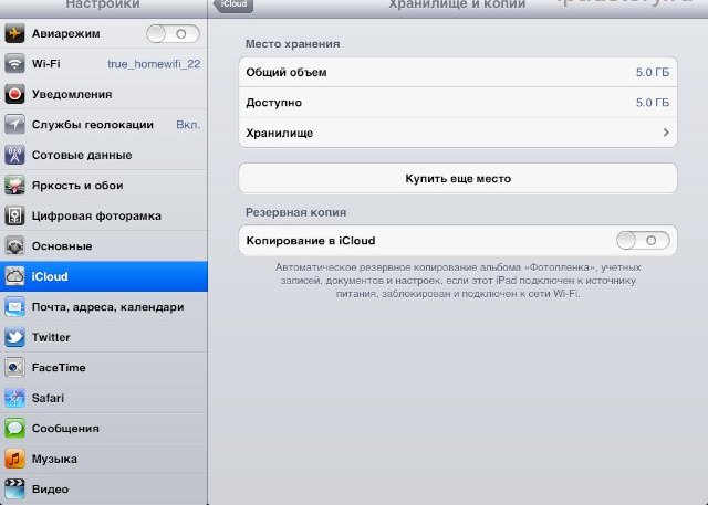 iCloud iPad