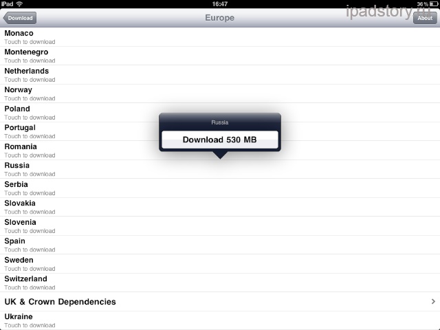 оффлайновые карты для iPad