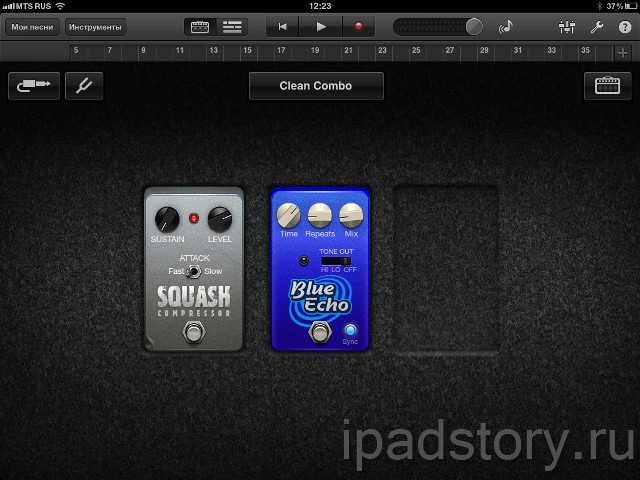 Guitar Amp в GarageBand на iPad