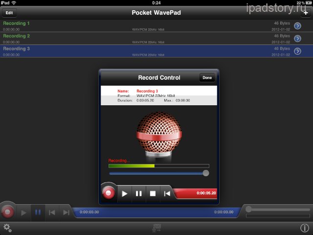 бесплатный аудиоредактор на iPad